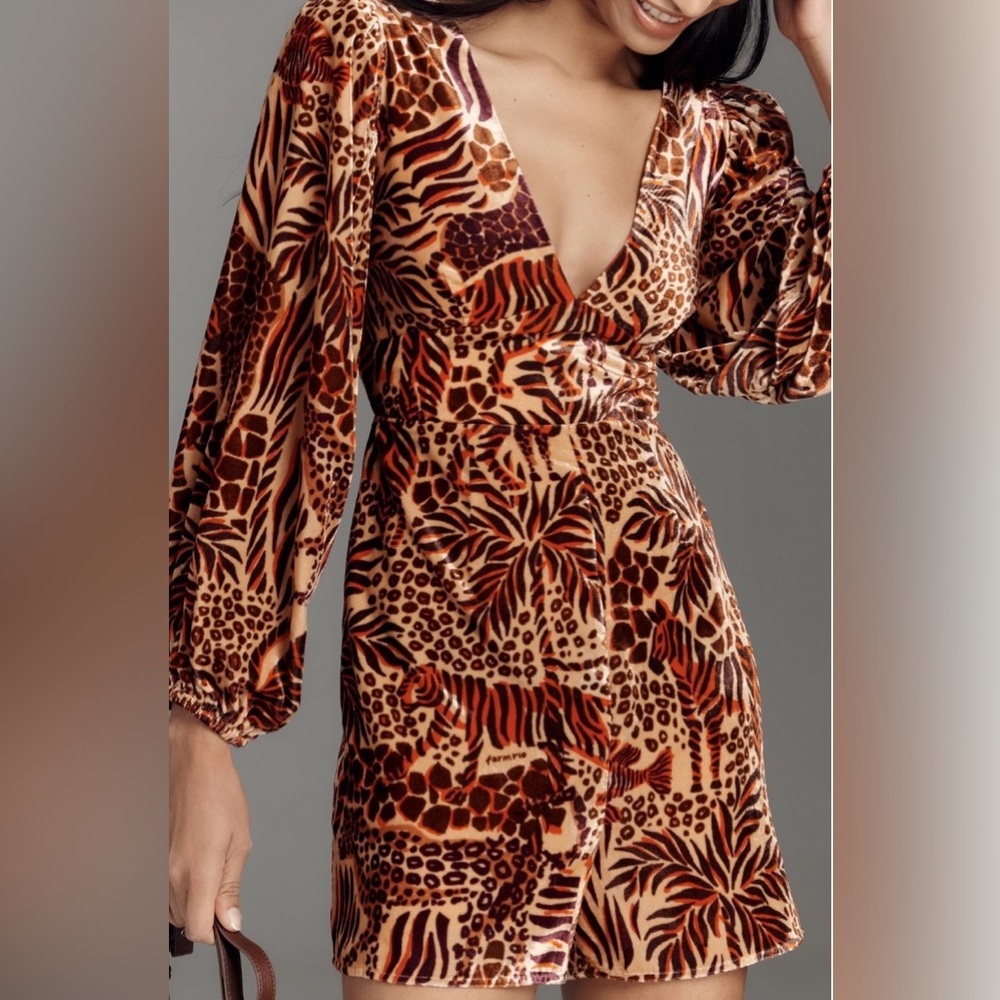 RARE Farm Rio x Anthropologie NWT Long-Sleeve Printed Romper—L - Picture 4 of 16